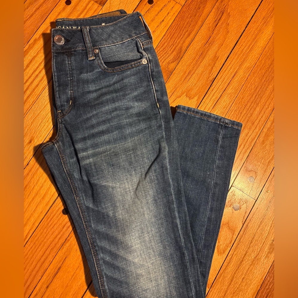 American Eagle Outfitters Blue Straight Jeans Classic Denim